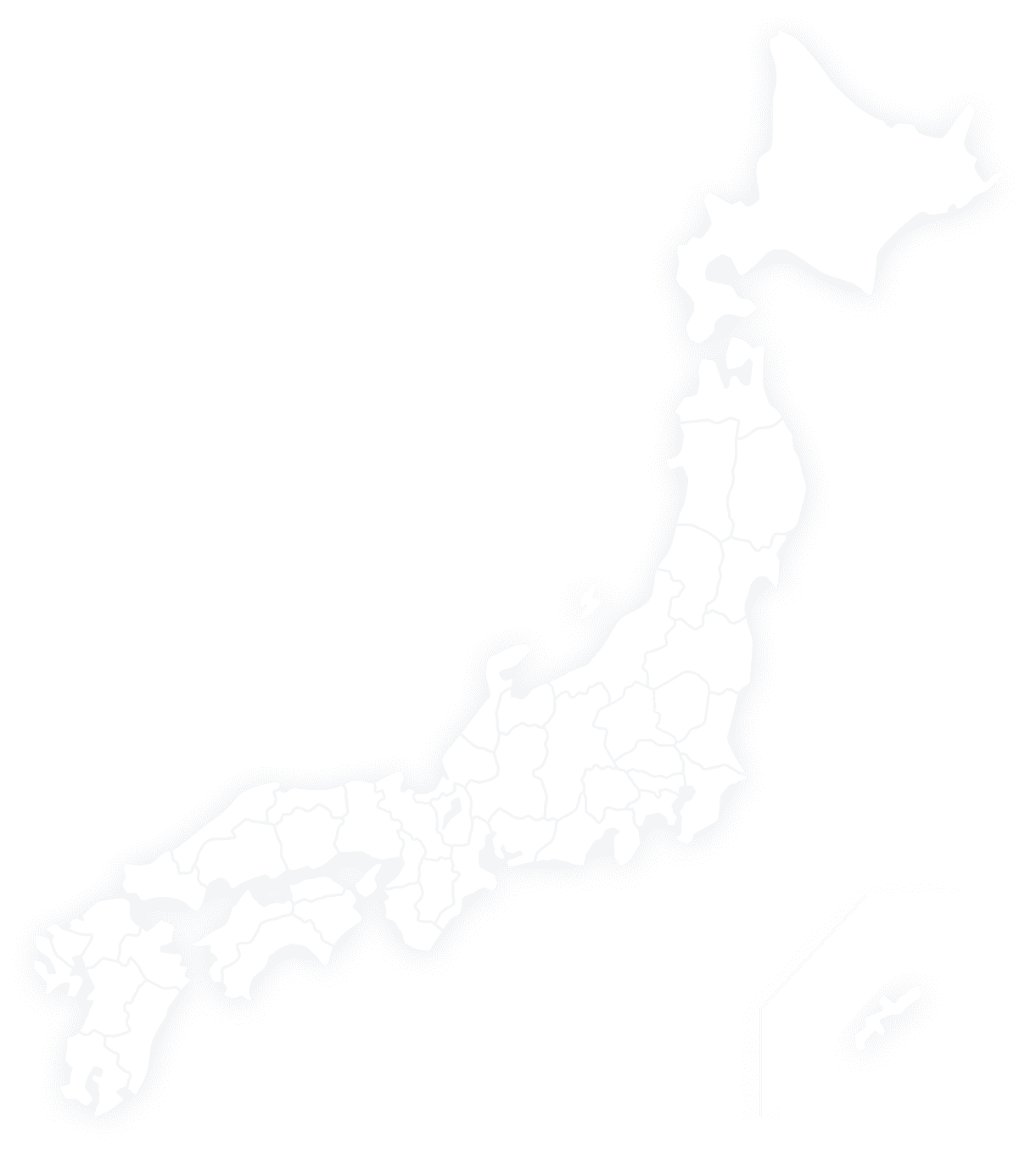 グループ施設のあるエリアを示した日本地図